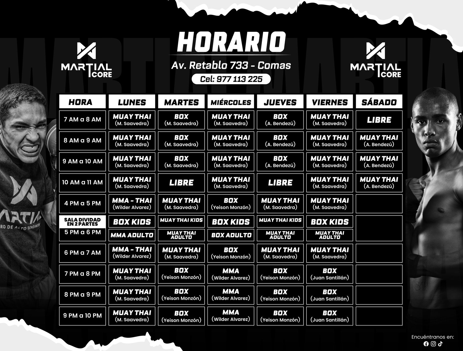 Horario de clases sede Olivos